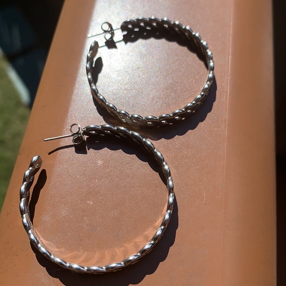 New Stainless Steel Hoop Earrings for Pierced Ears - Picture 3 of 9